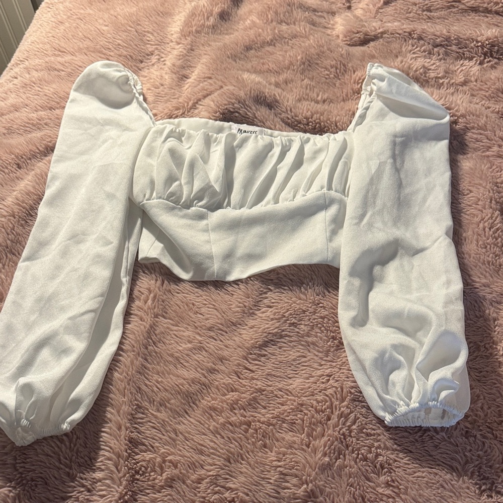 Princess Polly Ivory Ruffle Crop Top